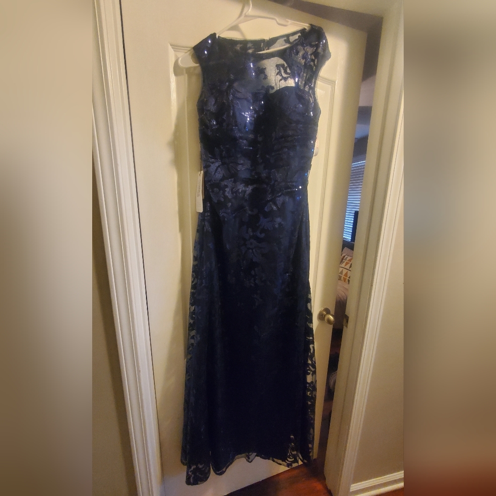 Formal Navy Lace Formal Ball Dress Gown never worn new with tags